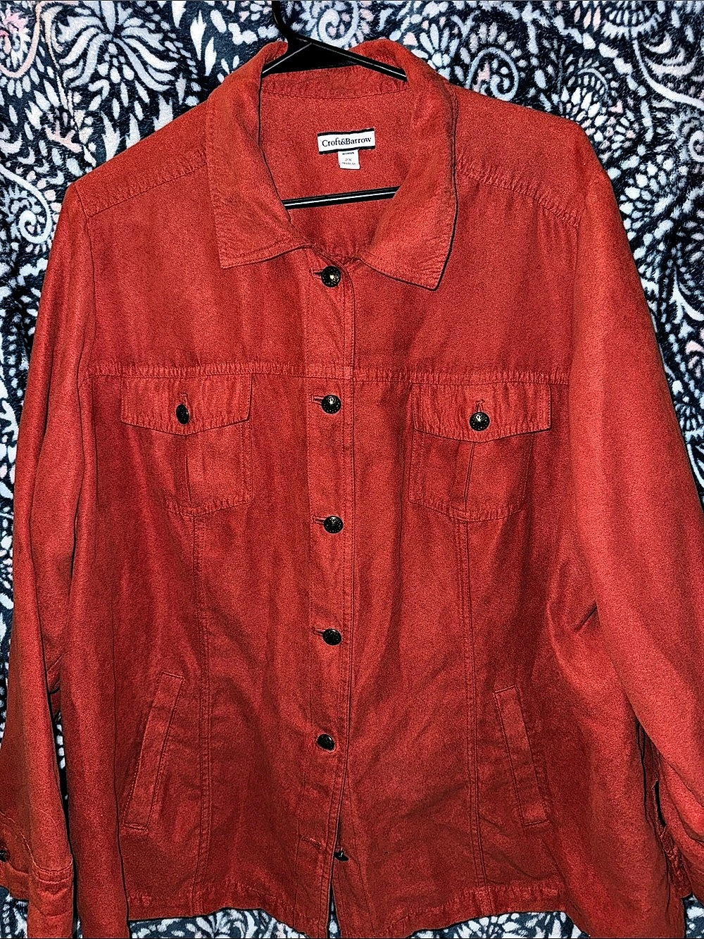Croft&Barrow Women's Utility Jacket in Red Size 2X Like New